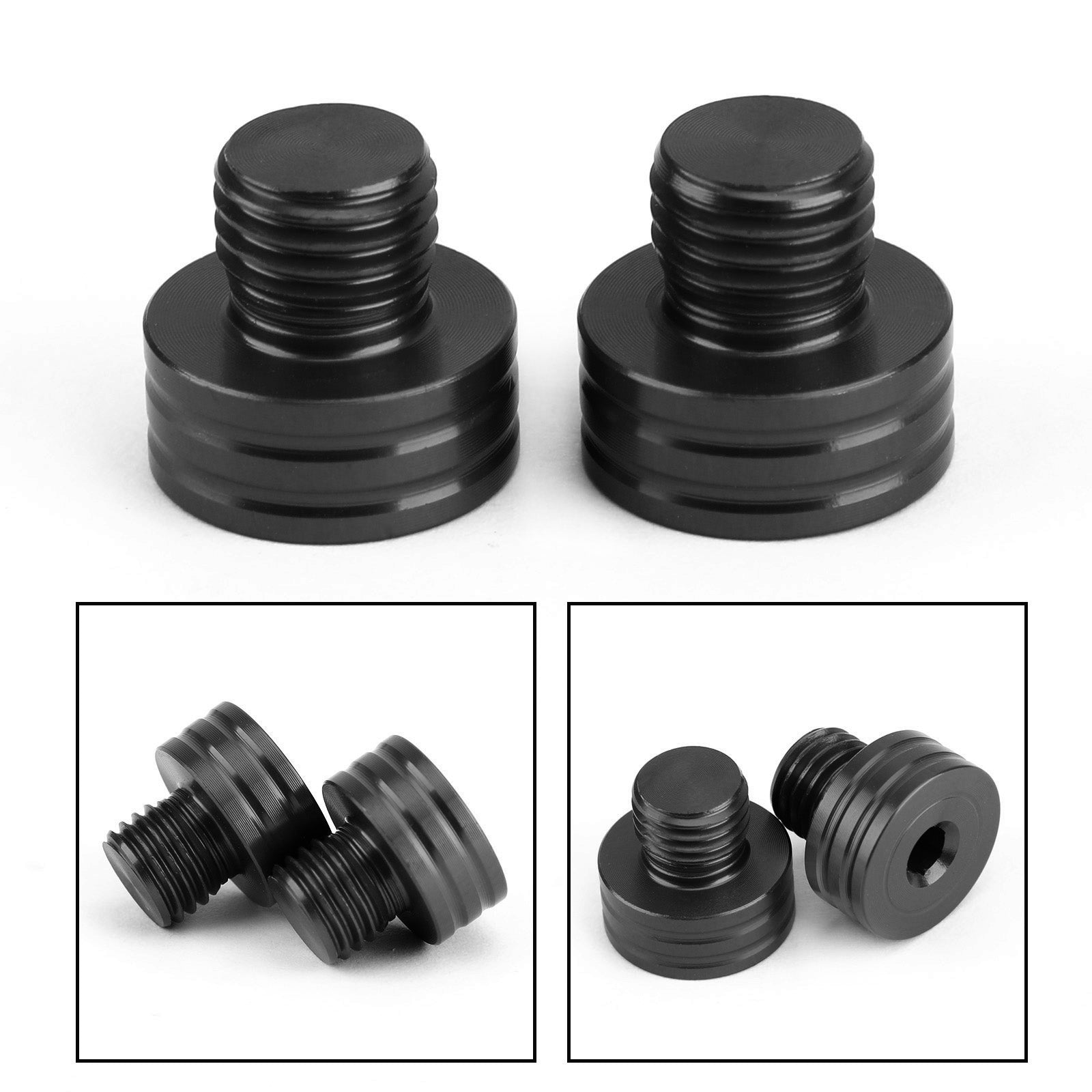 M10x1.25mm Pair Motorcycle Mirror Hole Plugs Screws Black NMAX150 TMAX530 For Yamaha NVX 125 /AEROX 155 2016-2019