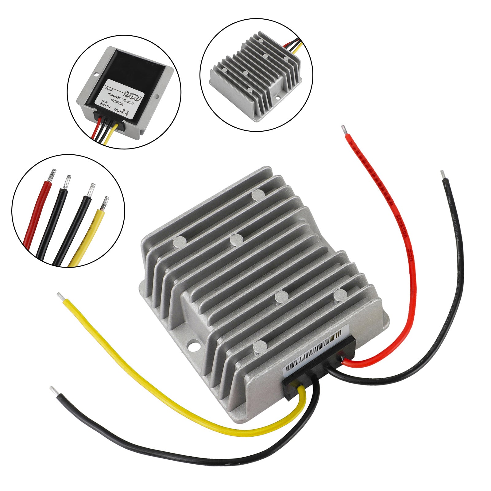 Waterproof DC 36V/48V to 6V 60W 10A Step-Down Power Supply Converter Regulator