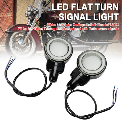 99-23 Heritage Softail Classic Touring LED Flat Front Turn Signal Light For