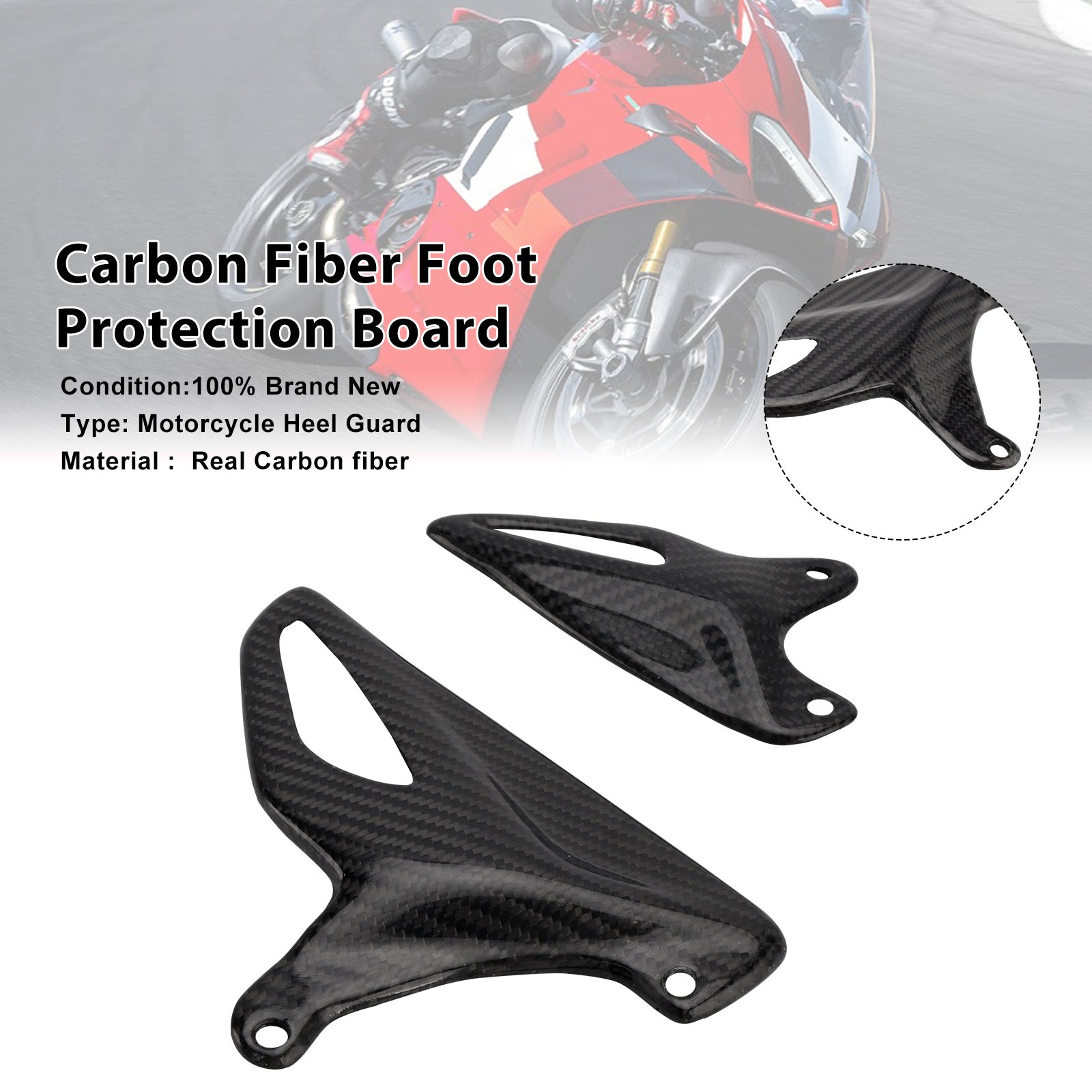Real Carbon Fiber Foot Board For Ducati Panigale V4 V4S V4R V2 2018-2025