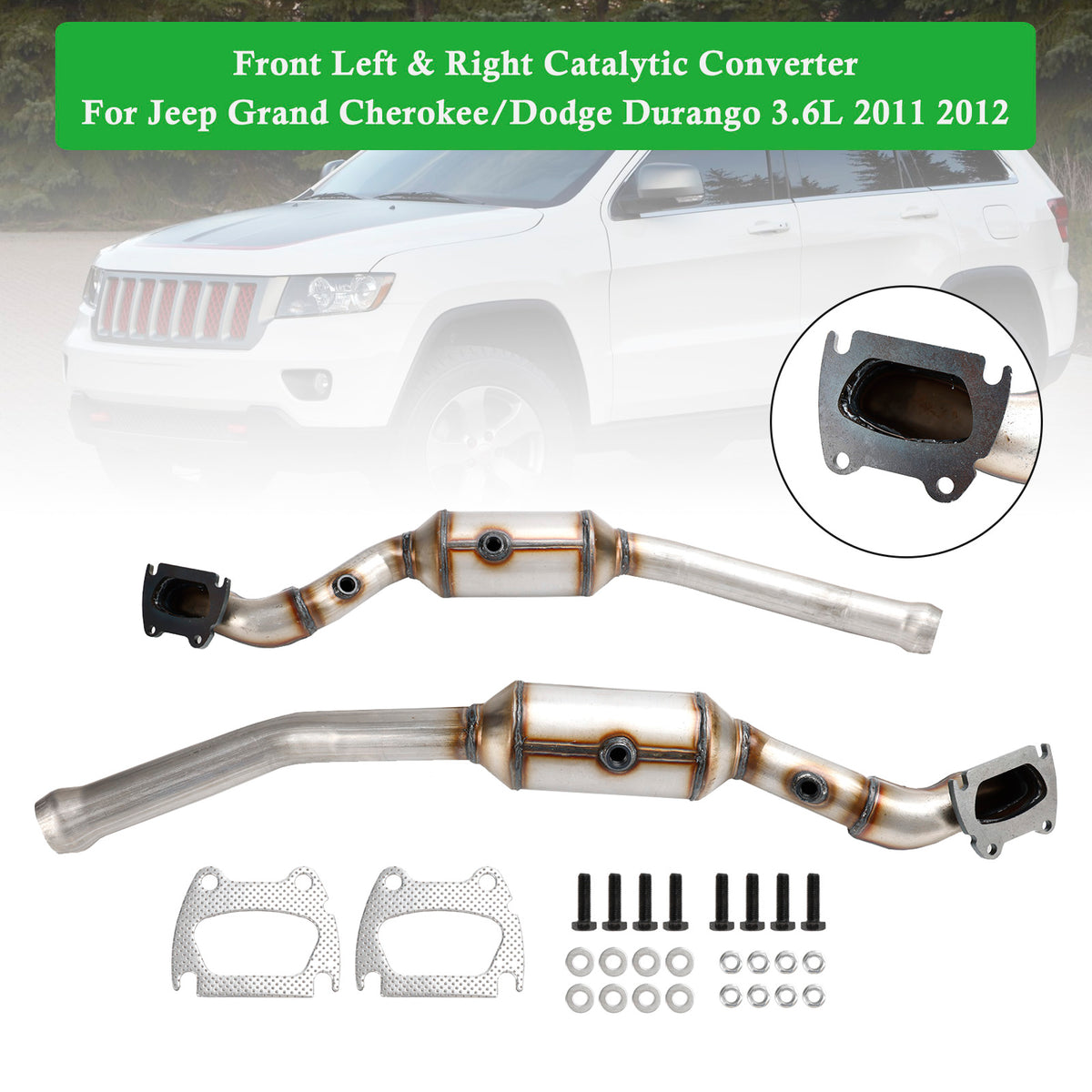 Front Left & Right Catalytic Converter Set For Jeep Grand Cherokee 2011-2012