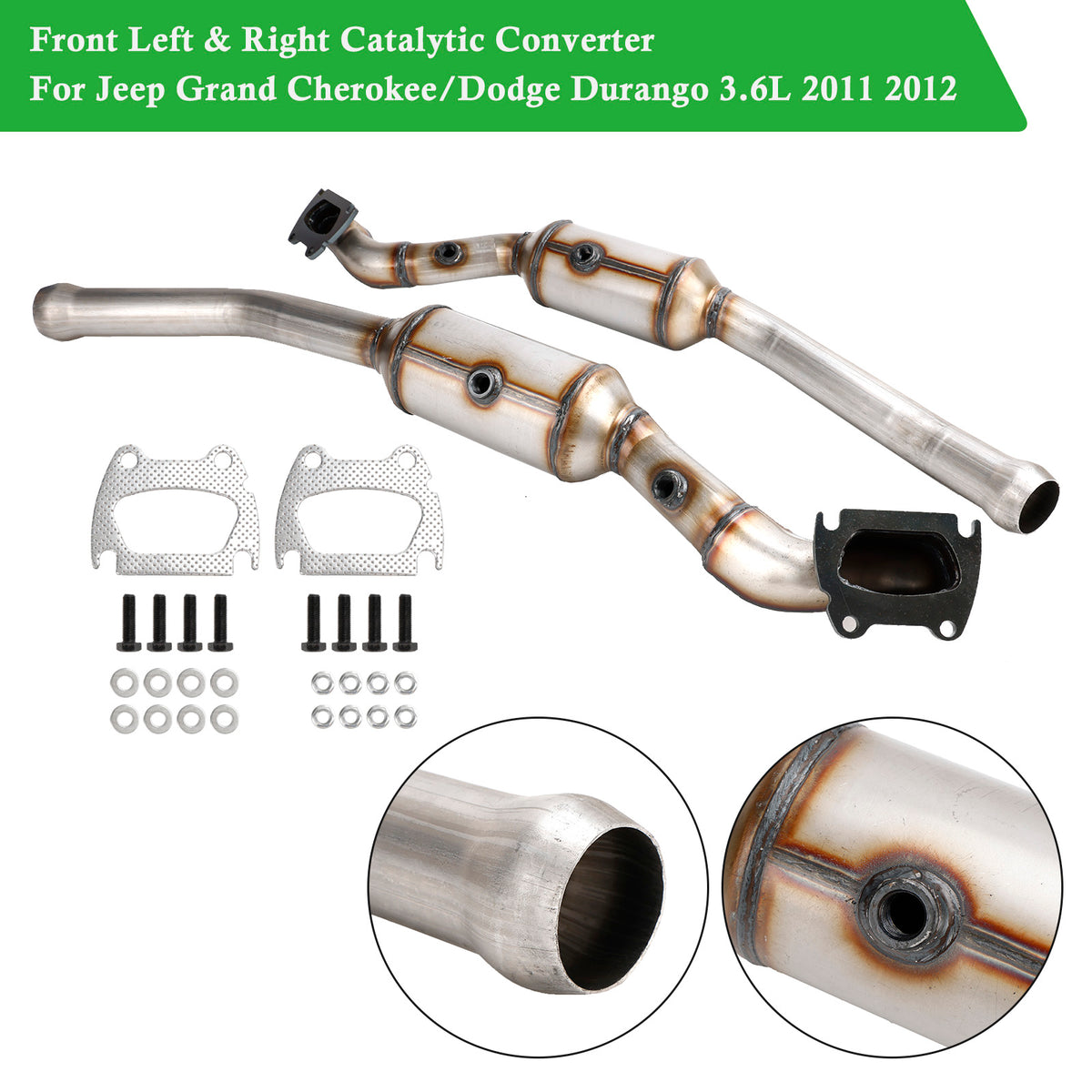 Front Left & Right Catalytic Converter Set For Jeep Grand Cherokee 2011-2012