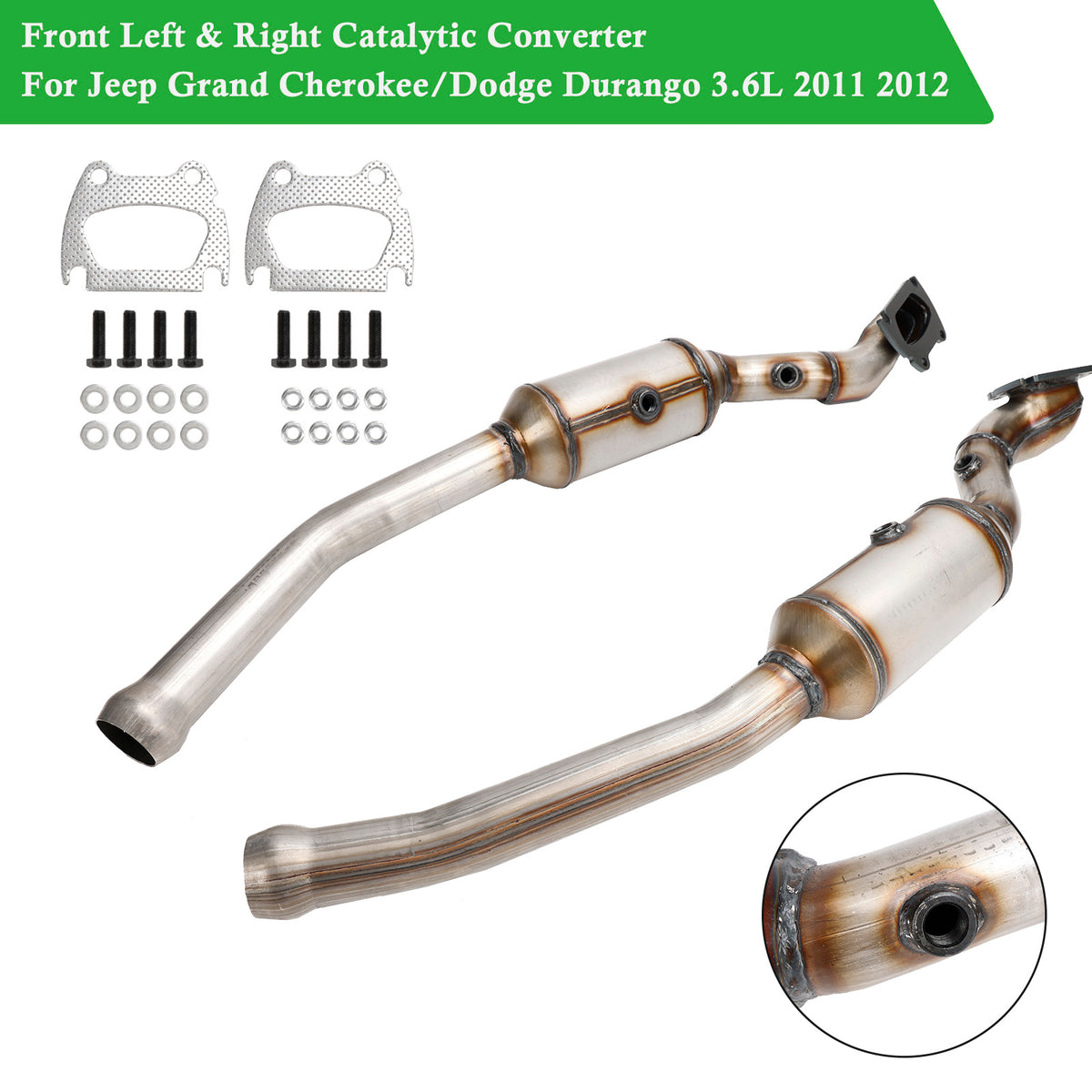 Front Left & Right Catalytic Converter Set For Jeep Grand Cherokee 2011-2012