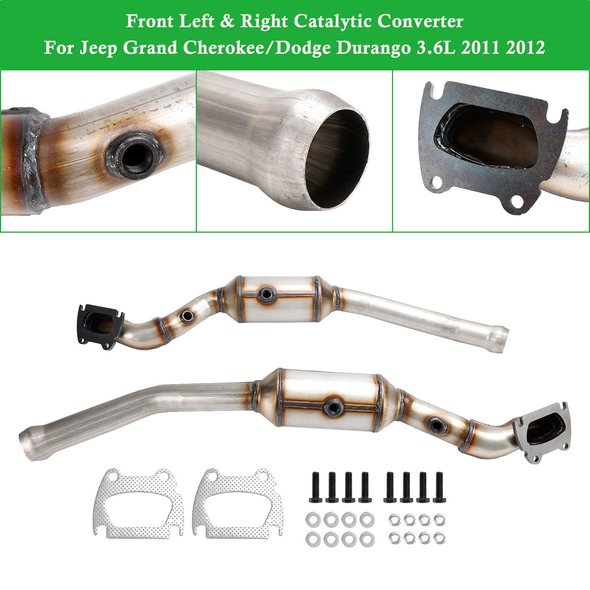 Front Left & Right Catalytic Converter Set For Jeep Grand Cherokee 2011-2012