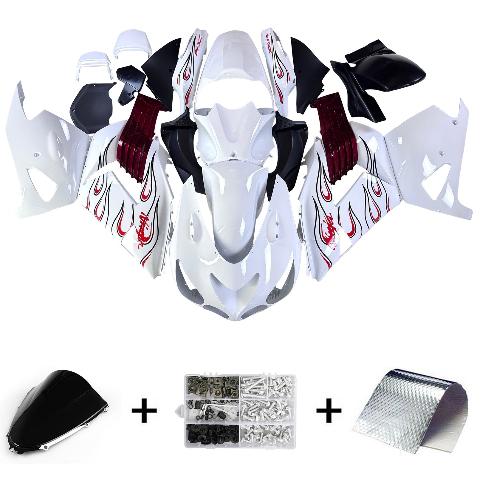 Injection Fairing Kit Bodywork fit For Kawasaki ZX14R ZZR1400 2006-2011