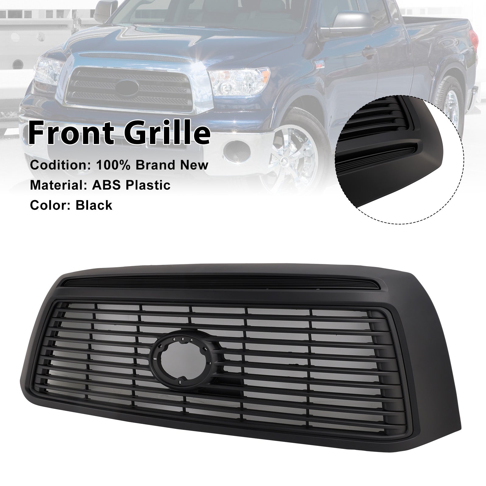 2010-2013 Fit Toyota Tundra Matte Black Front Bumper Grill Grille