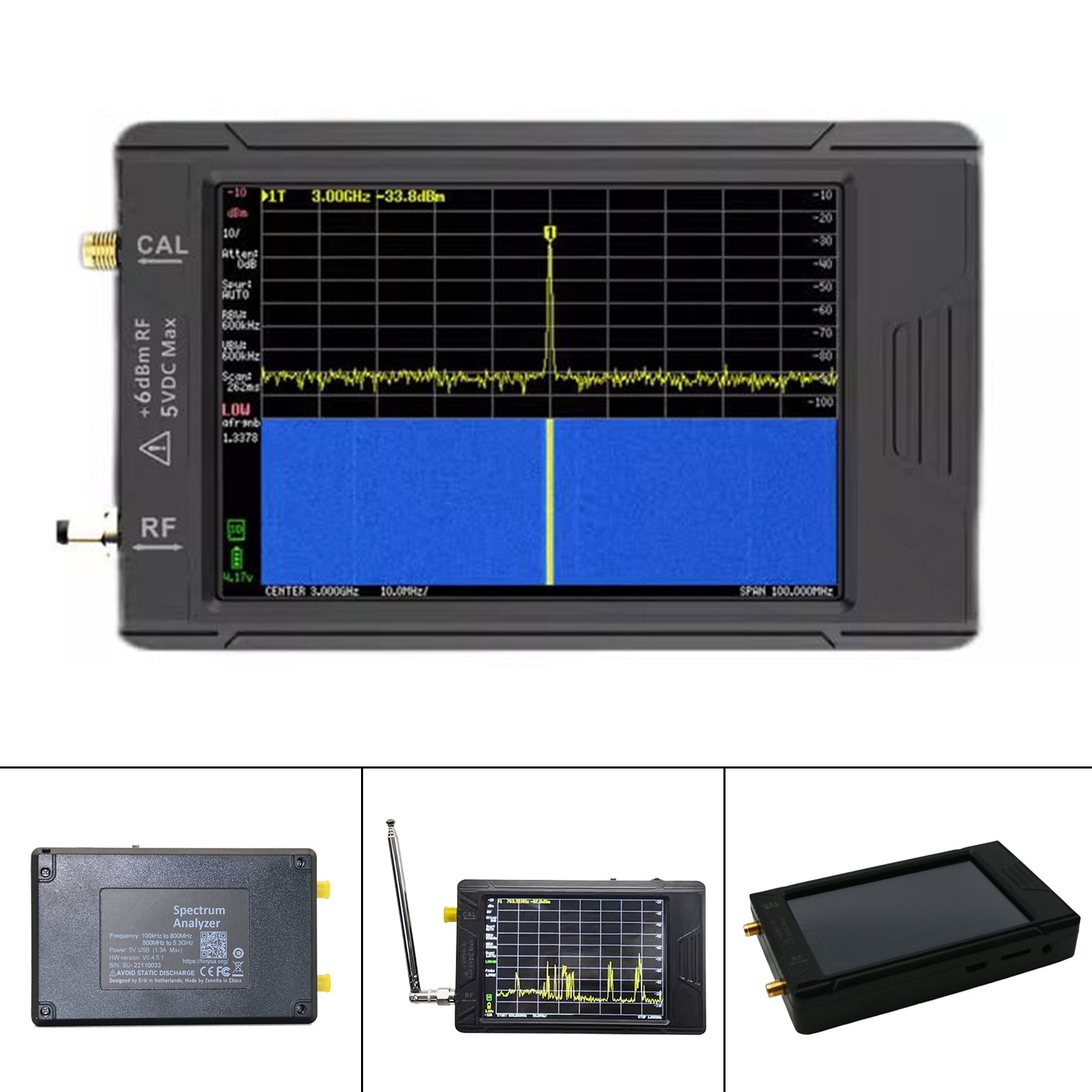 Handheld Spectrum Analyzer For TinySA ULTRA 3.95" Touch Screen+Battery