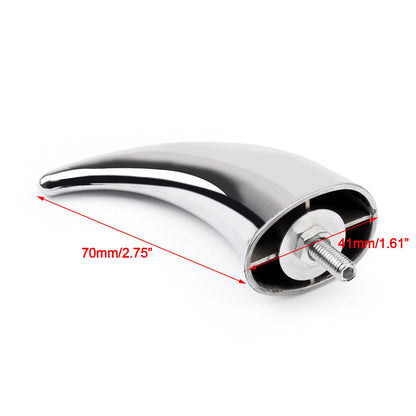 1X Motor ABS Front Mudguard Fender Decoration Horn Tip For Dyna Glide Chr