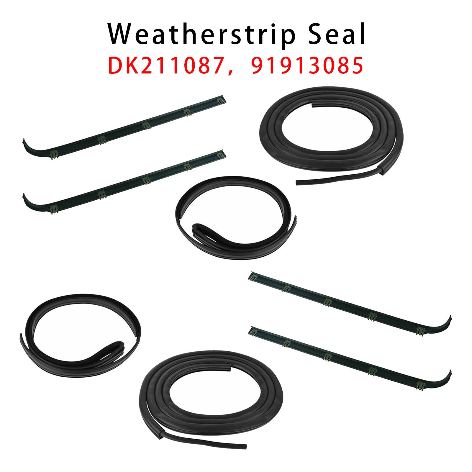 1987-1997 Ford F350 Truck Front Door Weatherstrip Seal Kit 8PCS Door Window Sweep Weatherstrip Seal Kit