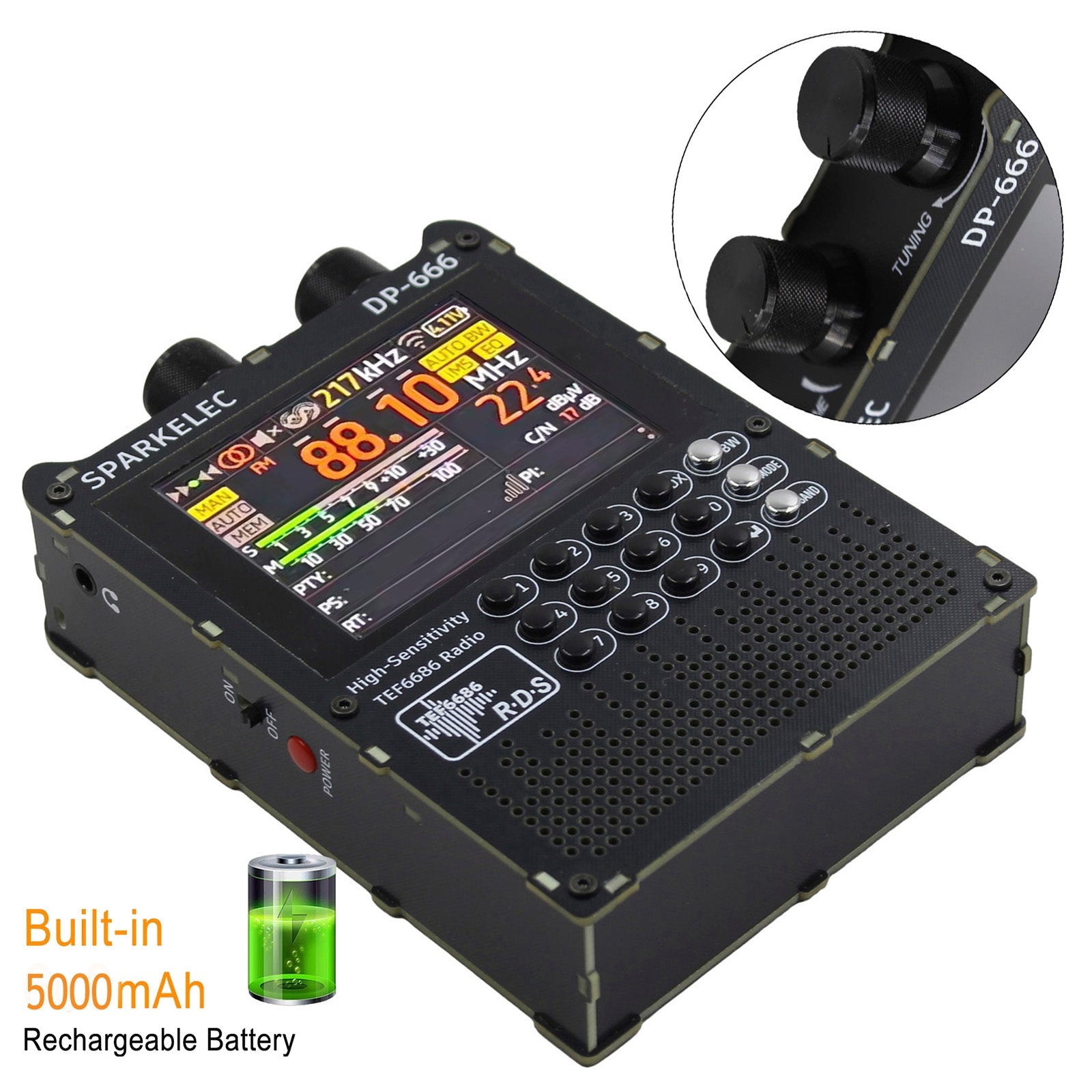 TEF6686 DSP Radio DP666 High Sensitivity Full Band LW MW SW 0IRT Shortwave Radio