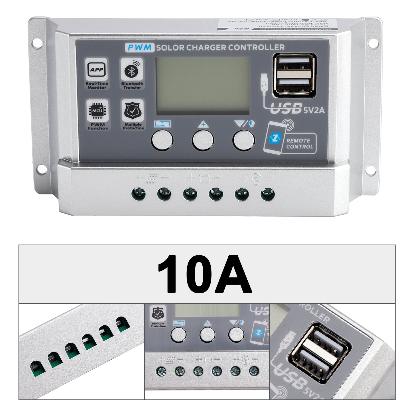10A-60A PWM Solar Controller Mobile APP Intelligent Control Solar Controller