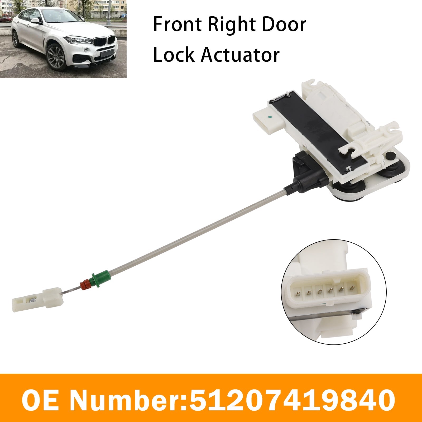 Front Right Door Lock Actuator 51207419840 For F15 F16 X5 2014-2017 X6 2018
