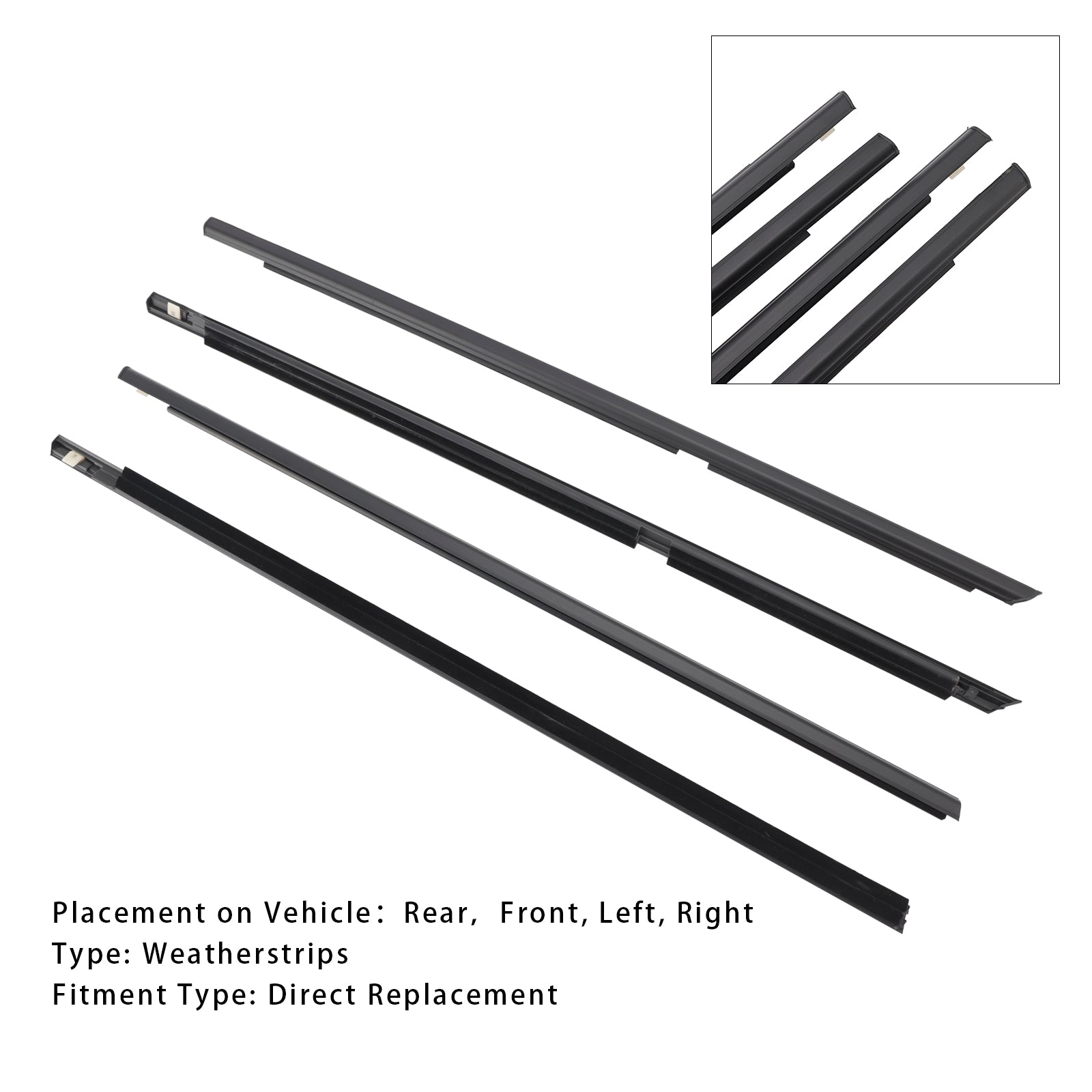2009-2013 Suzuki Grand Vitara 4PCS Door Glass Belt Outer Molding Weatherstrip 83811-65J00