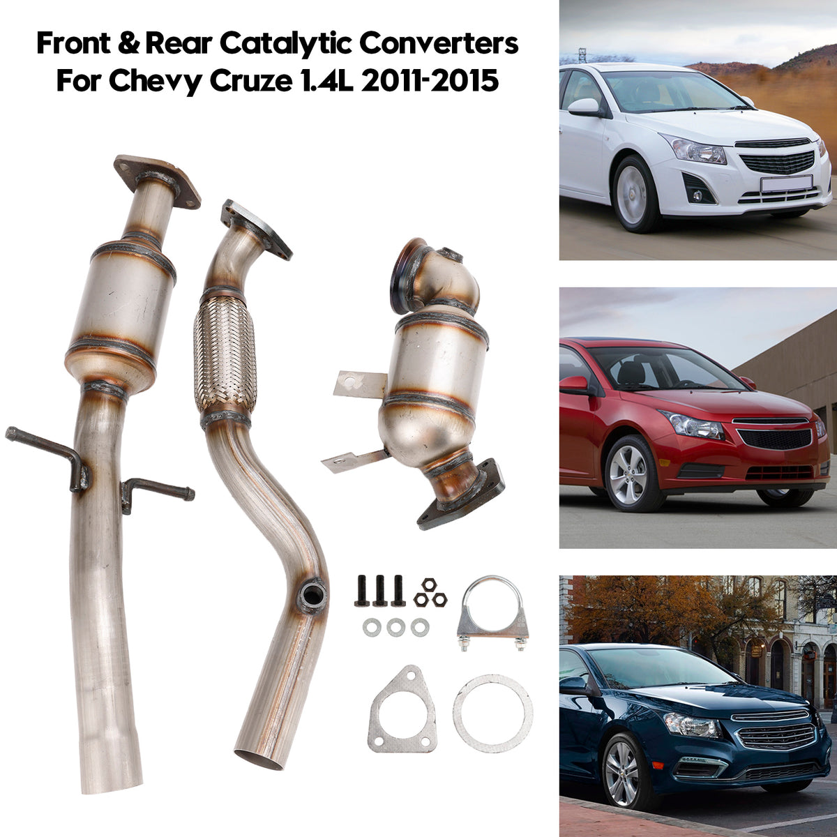 Both Front & Rear Catalytic Converters Direct Fit For Chevy Cruze 1.4L 2011-2015