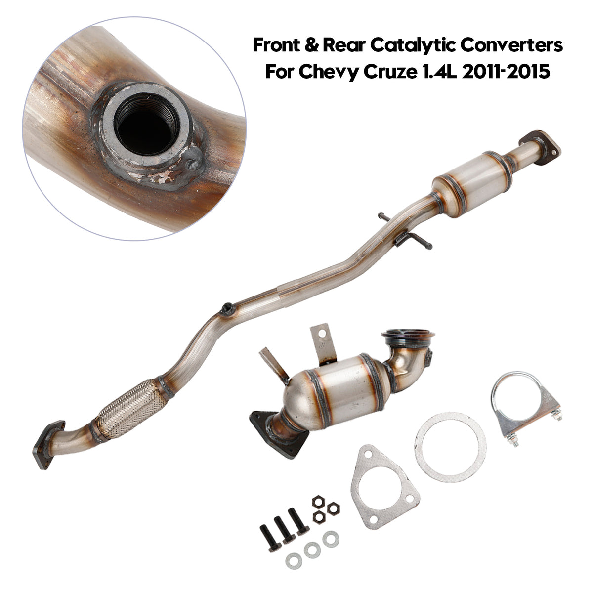 Both Front & Rear Catalytic Converters Direct Fit For Chevy Cruze 1.4L 2011-2015