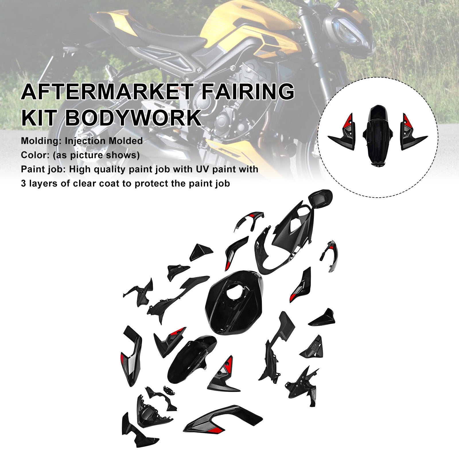 Injection Bodywork Fairing Kit for Street Triple 765 R/RS 2023-2025