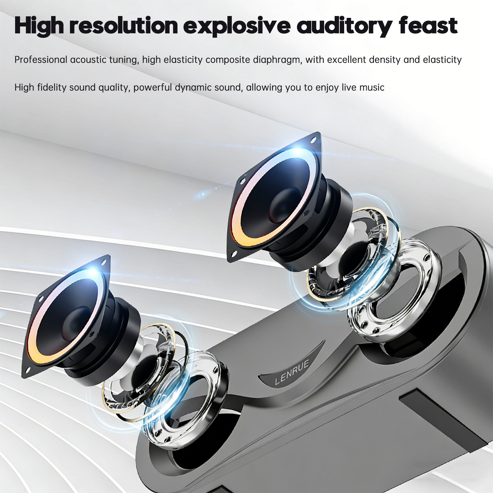 M6 Smart Wireless Bluetooth Speaker Portable Gaming Speaker Cool Breathing Light
