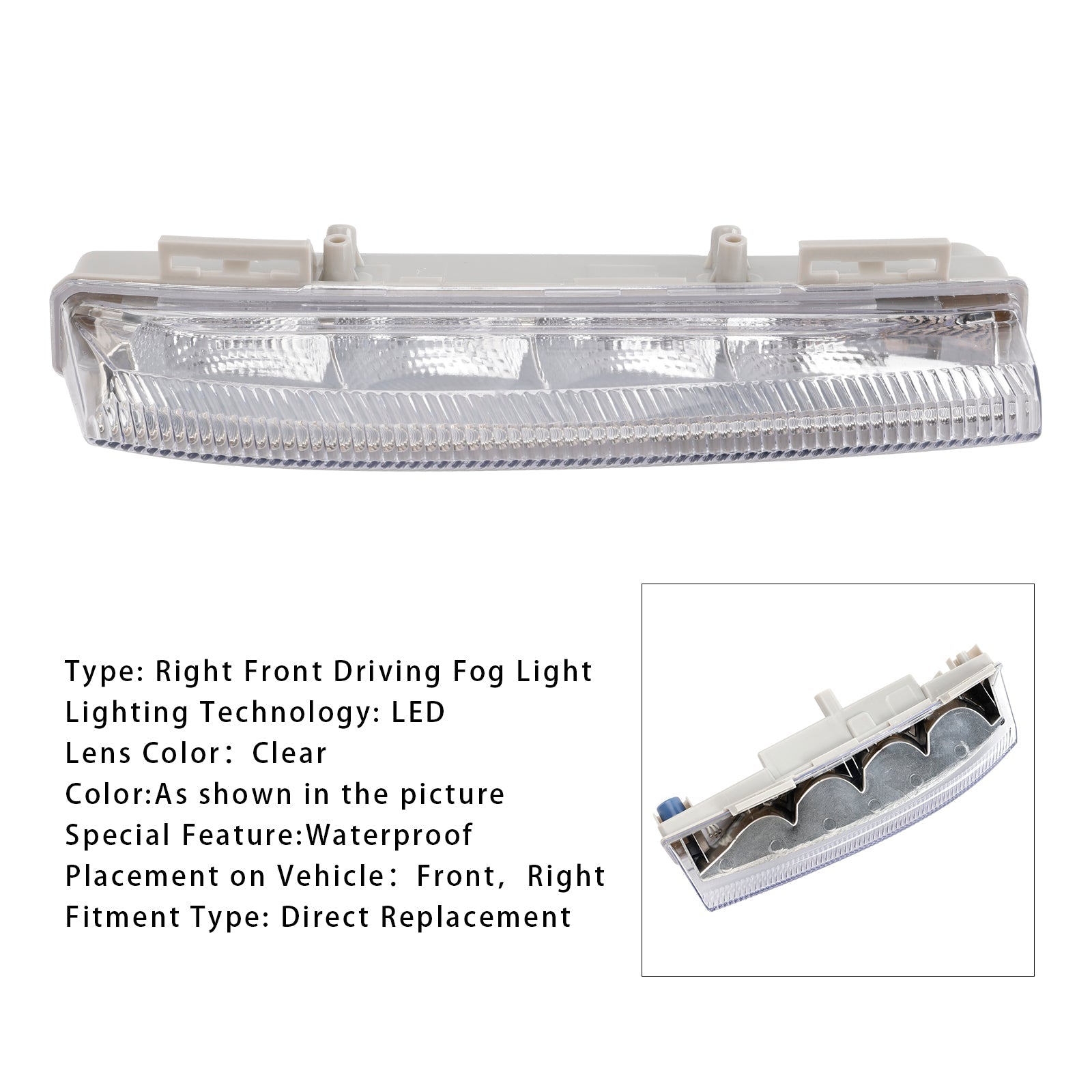 LED Daytime Running Right Fog Lights For Mercedes Benz W204 S204 W212 2007-2014