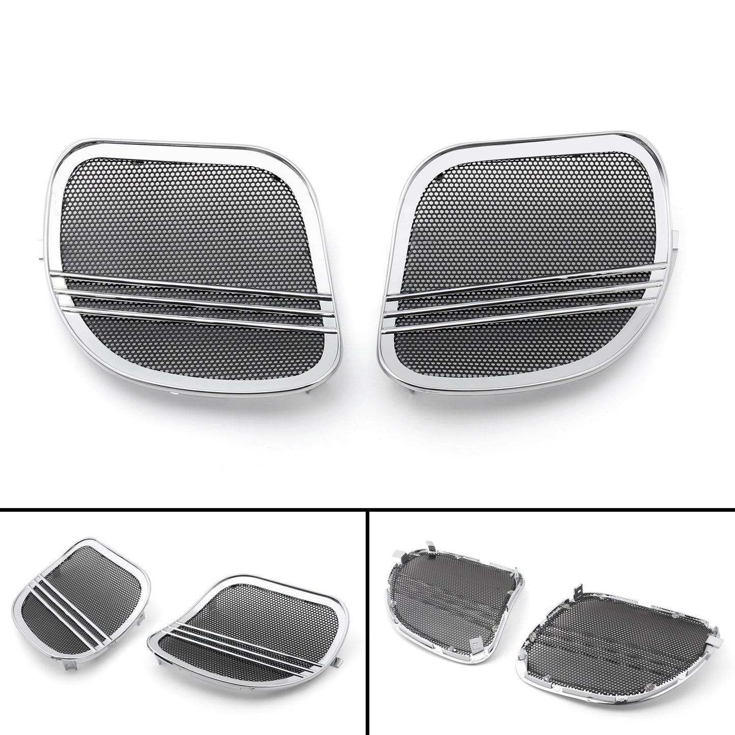 15-18  Harley Road Glide Motorcycle Tri-Line Speaker Cover Grills For FLTRX CH