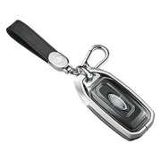 Aluminum Alloy TPU Silvery Car Key Case Cover With Buckle For Ford