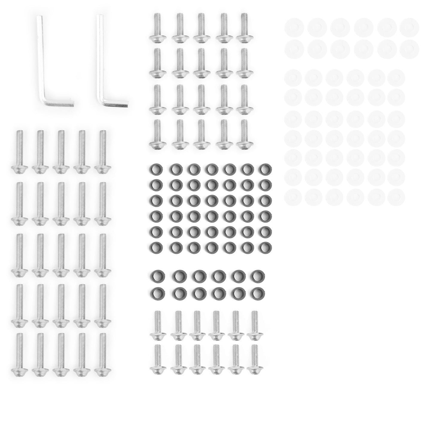 158Pcs Sportbike Windscreen Fairing Bolts Kit Fastener Clips Screws Silver