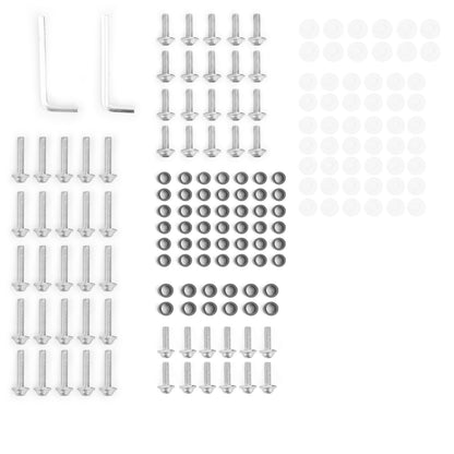 158Pcs Sportbike Windscreen Fairing Bolts Kit Fastener Clips Screws Silver