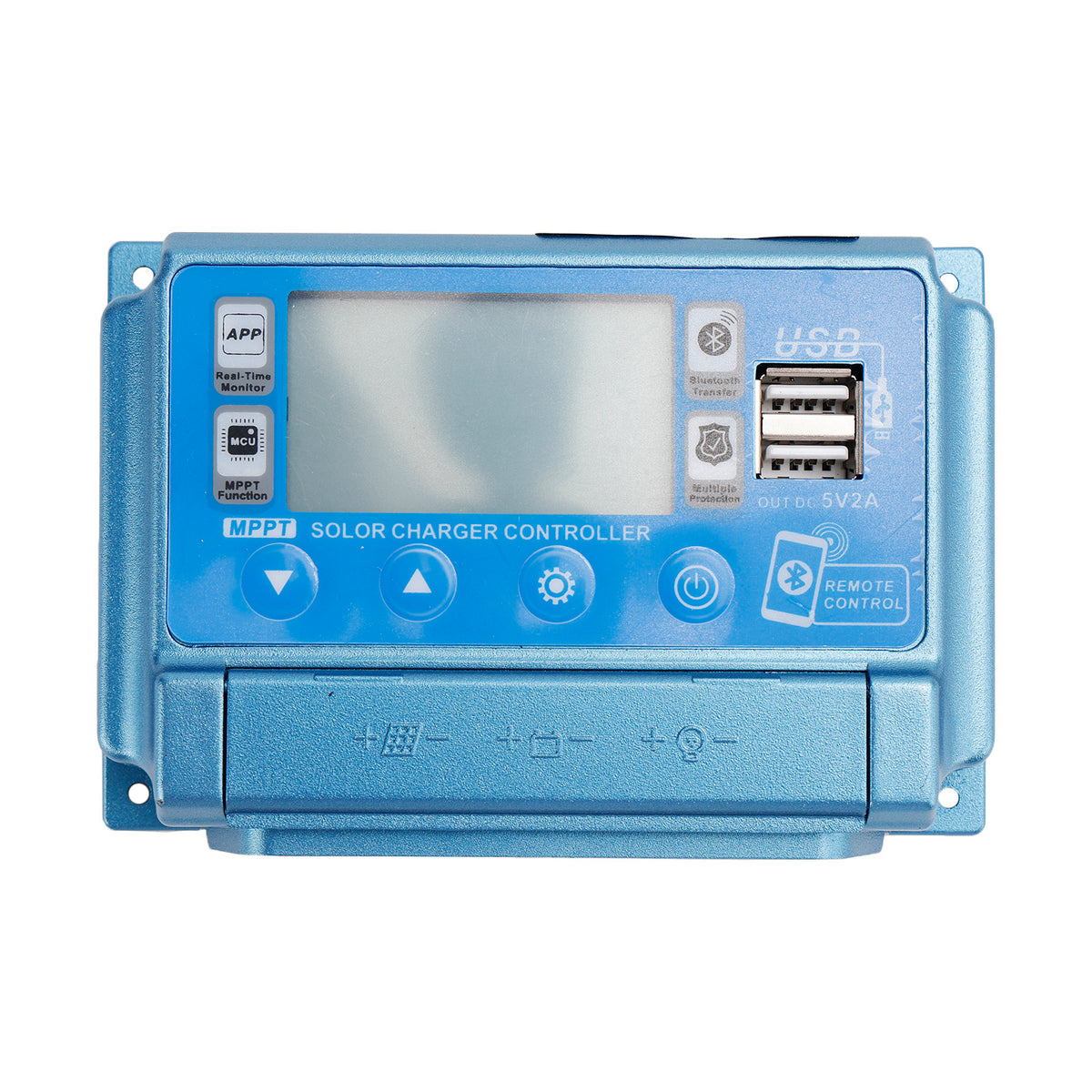 40A MPPT Bluetooth APP Solar Charge Controller Charger Fits 12V-60V Battery Blue