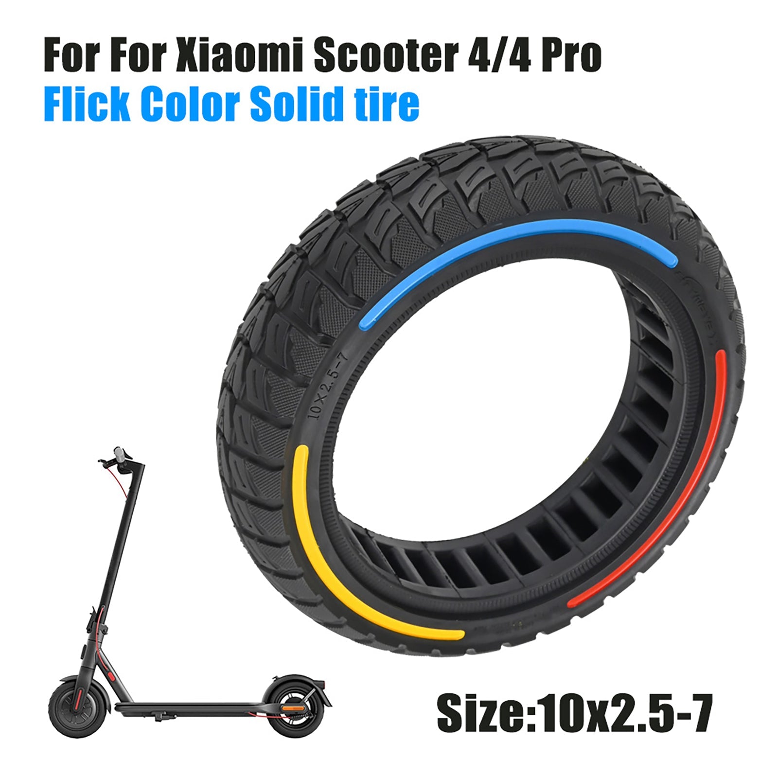 Full rubber tires 10x2.5-7 E-Scooter full rubber tires for Mi4 Pro/Plus/Max