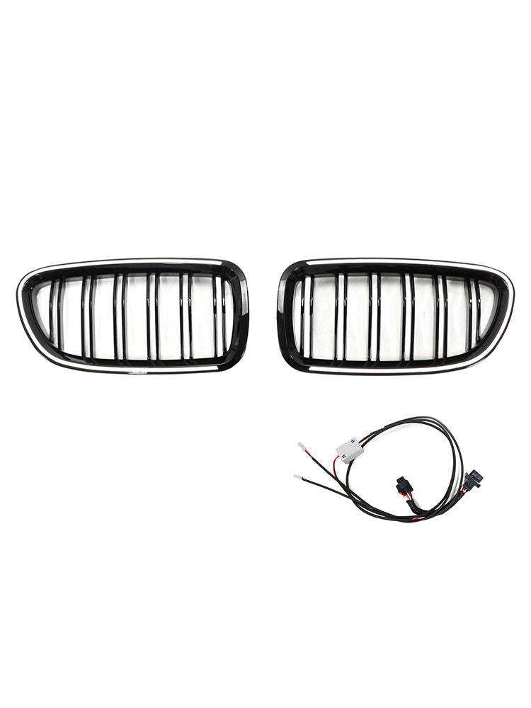 01.2009-10.2016 BMW 5-Series F10 M5 Kidney Bumper Grille Grill Gloss Black 51137203203 51137203204
