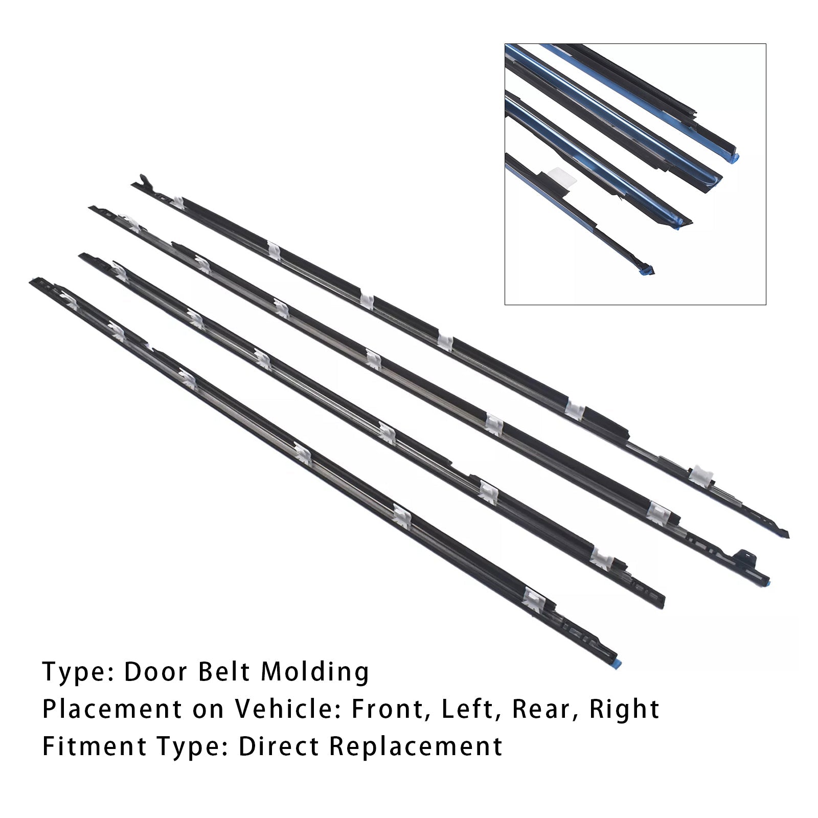 4PCS Door Belt Molding For Toyota Land Cruiser Lexus LX450 FJ80/ FZJ80/ HDJ80
