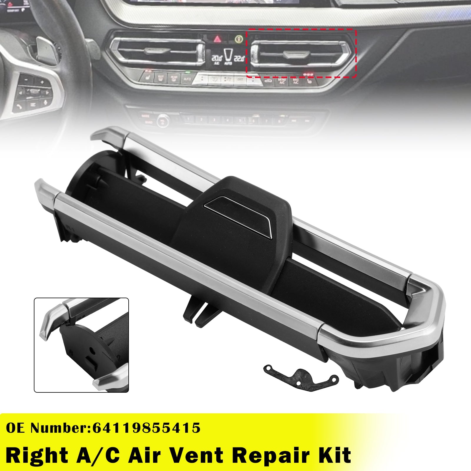 Right A/C Air Vent Repair Kit 64119855415 for BMW X3 X4 G01 G02 2022