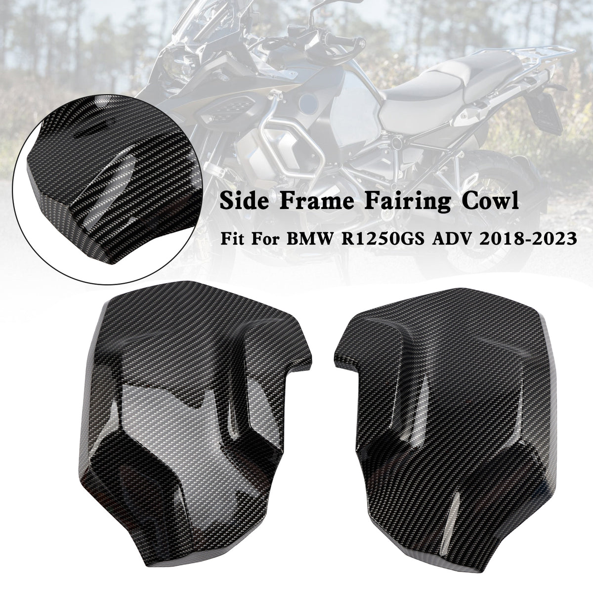 Side Frame Fairing Cowl Guards Radiator Cover For BMW R1250GS ADV 2018-2023 Carbon