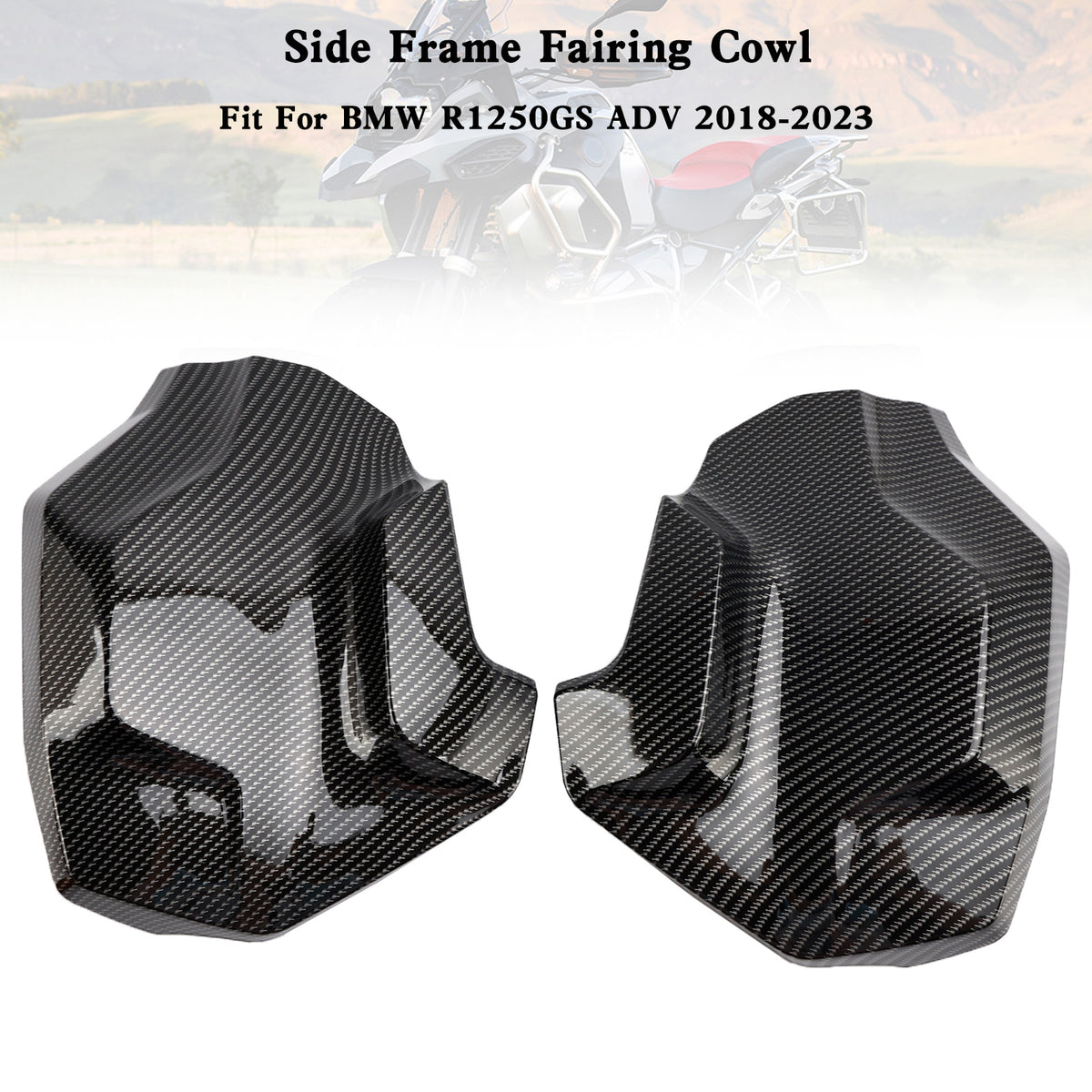 Side Frame Fairing Cowl Guards Radiator Cover For BMW R1250GS ADV 2018-2023 Carbon