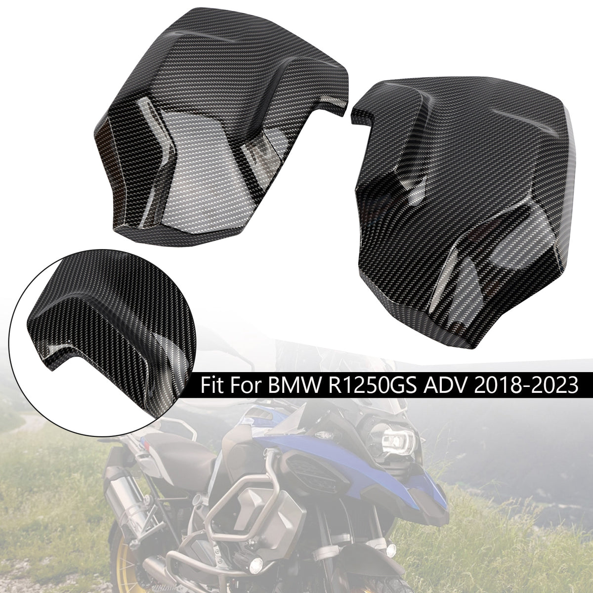 Side Frame Fairing Cowl Guards Radiator Cover For BMW R1250GS ADV 2018-2023 Carbon