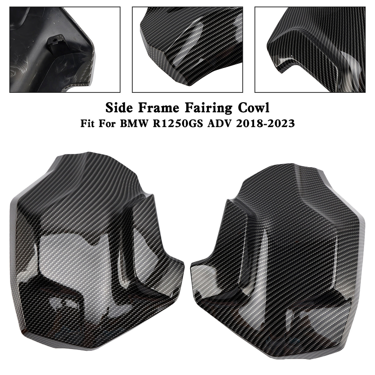 Side Frame Fairing Cowl Guards Radiator Cover For BMW R1250GS ADV 2018-2023 Carbon