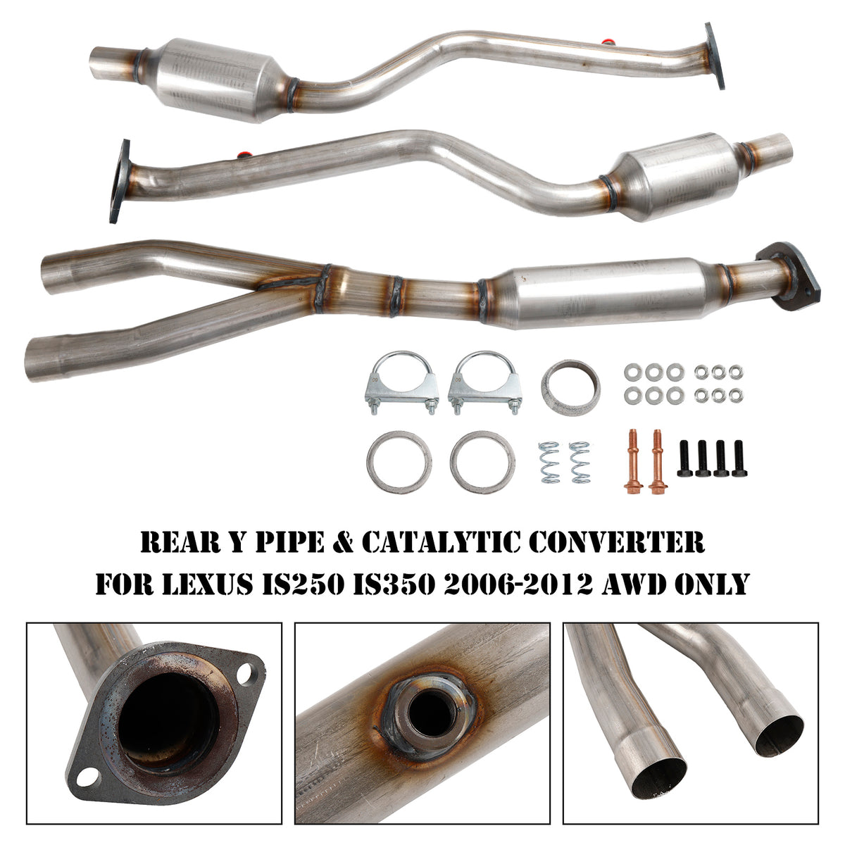 Rear Y Pipe & Catalytic Converter 18H52-95 For Lexus IS250 IS350 2006-2012 AWD ONLY