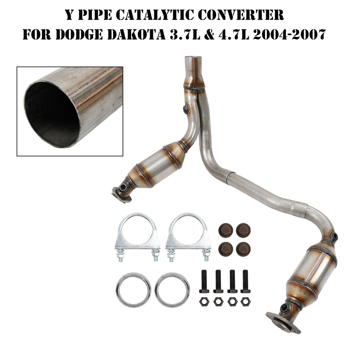 Y Pipe Catalytic Converters Direct Fit For Dodge Dakota 3.7L & 4.7L 2004-2007