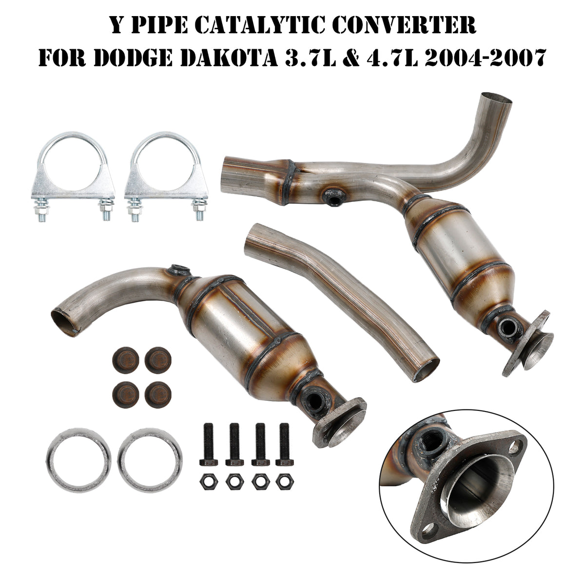 Y Pipe Catalytic Converters Direct Fit For Dodge Dakota 3.7L & 4.7L 2004-2007