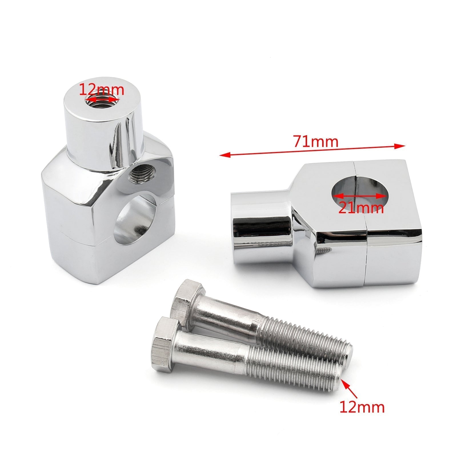 7/8??2mm Motor Aluminium Handle Bar Mount Risers Clamp For ATV Quad Dirt Chrome
