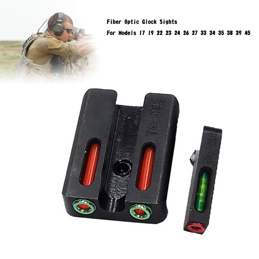 Fiber Optic Glock Sights For Models 17 19 22 23 24 26 27 33 34 35 38 39 45
