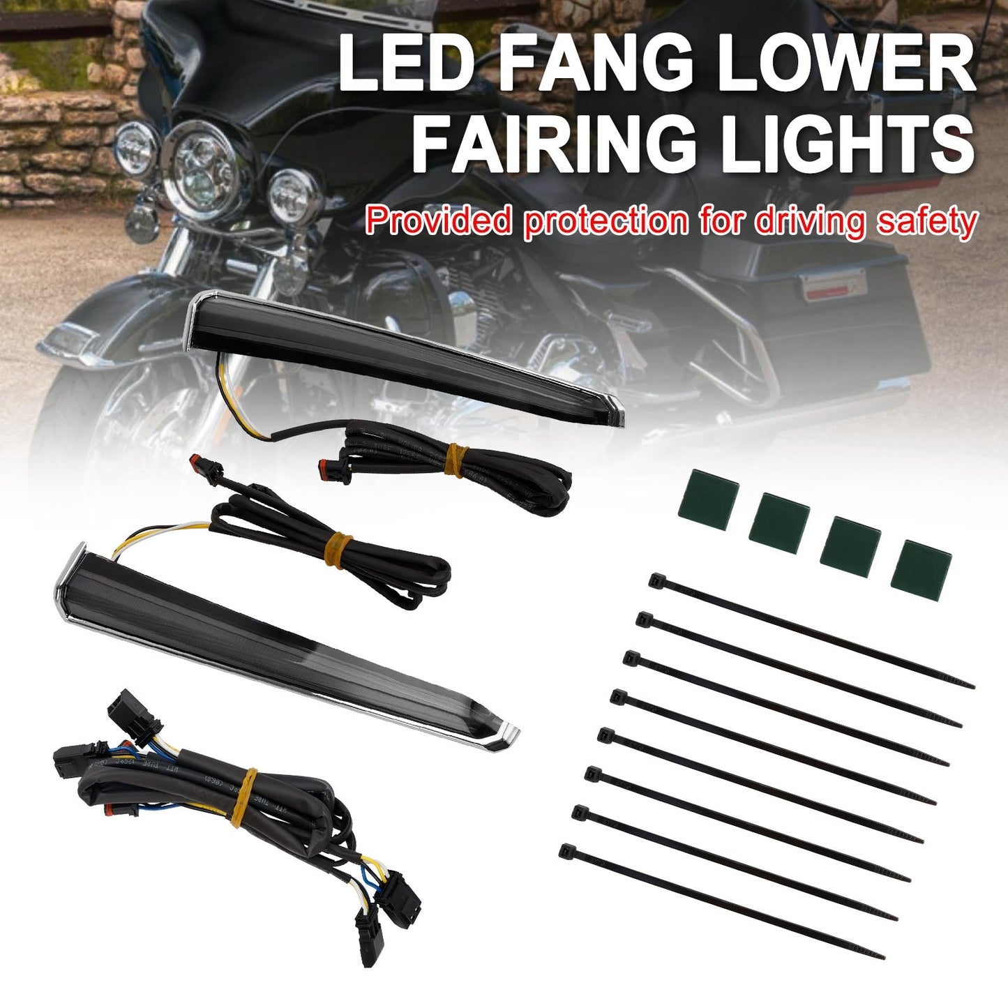 14-23 Touring Road Glide 45801 LED Fang Lower Fairing Lights for