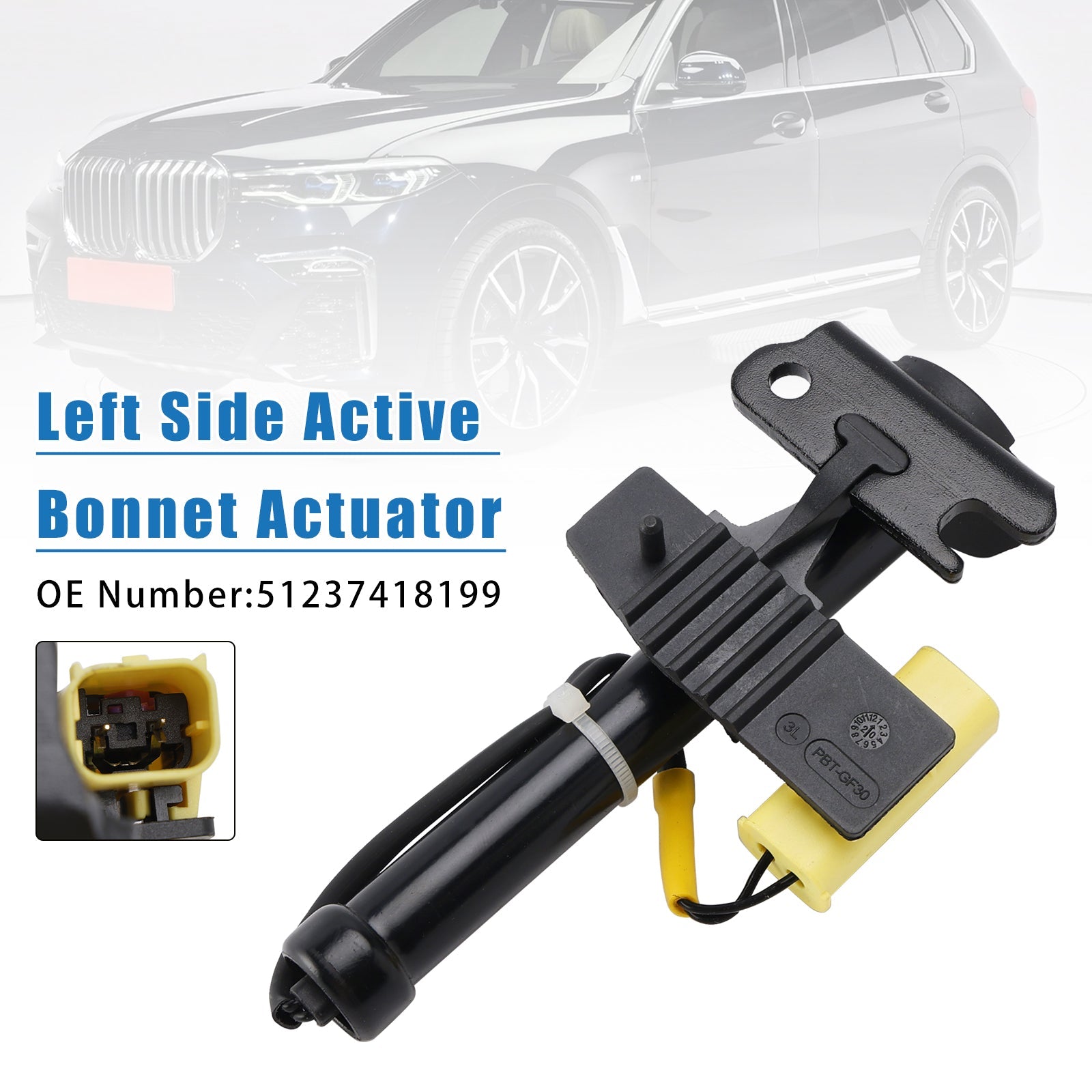 Left Side Active Bonnet Actuator 51237418199 for BMW X5 G05 X6 G06 X7 2017-2020