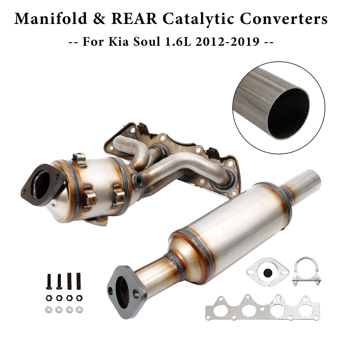 Manifold & Rear Catalytic Converters Fit For Kia Soul 1.6L 2012-2019