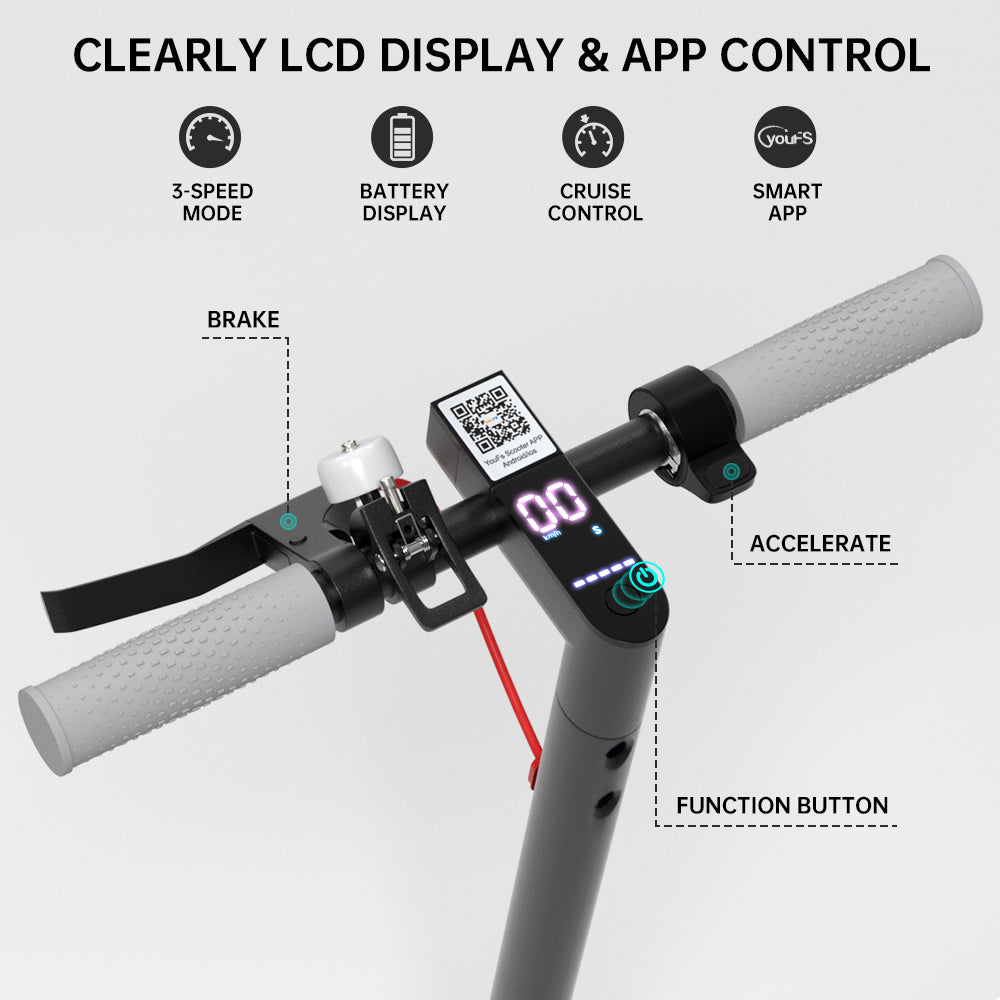 8.5" Folding Electric Scooter With app 350W 35KM Range  City Commute
