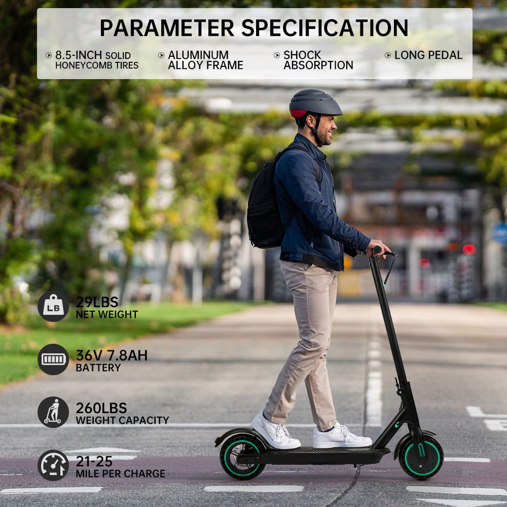8.5" Folding Electric Scooter With app 350W 35KM Range  City Commute