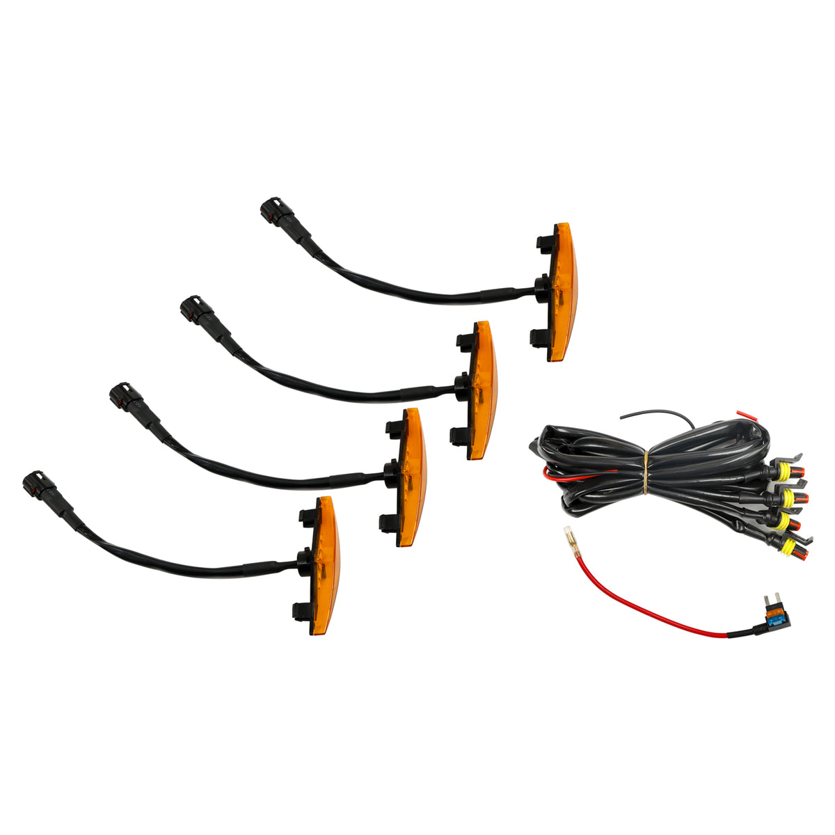 4PCS Plastic Car Grille LED Lights Light Fit Toyota 4Runner 2014-23 TRD Pro