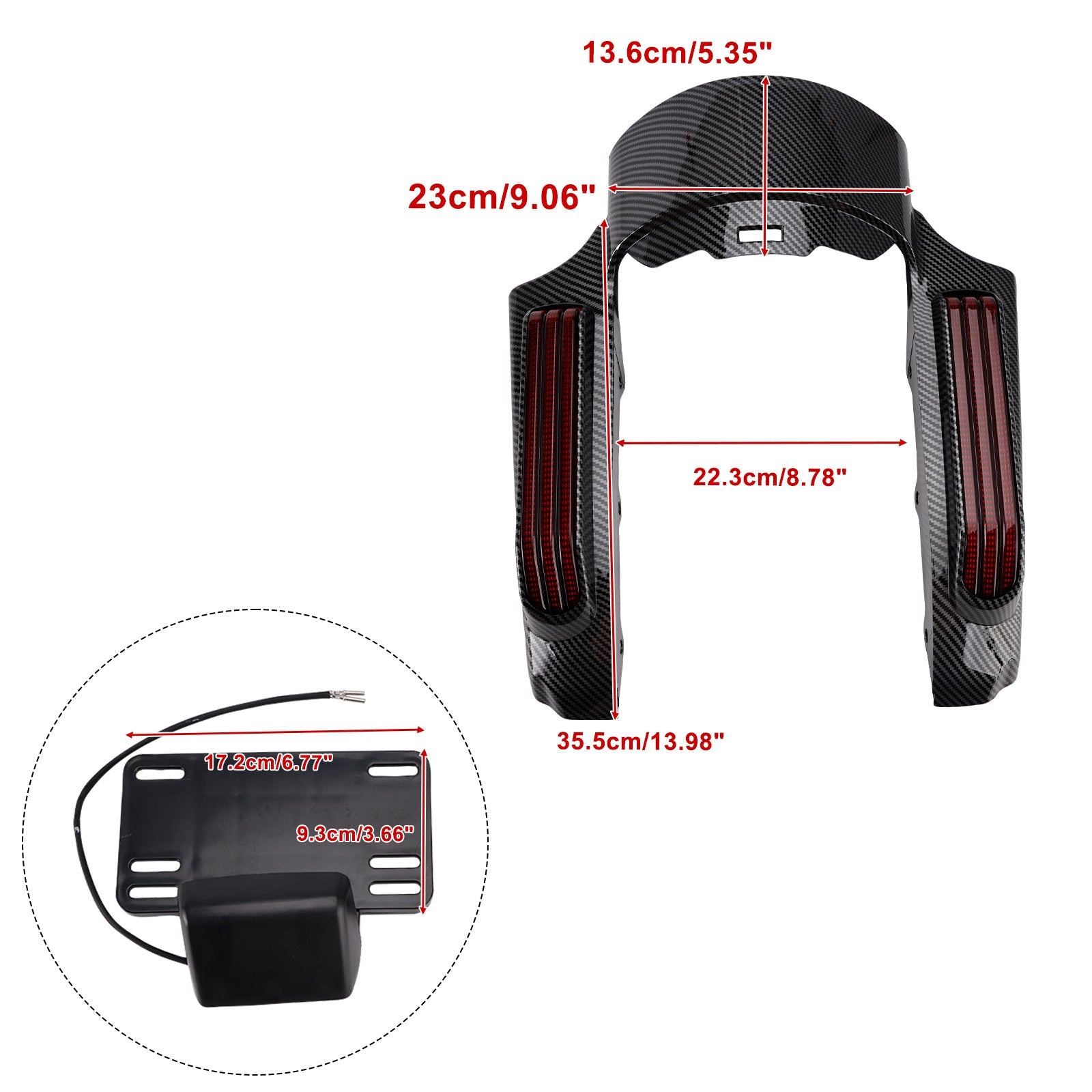 Rear Fender LED Light fit for Touring Road King FLHR Street Glide 14+