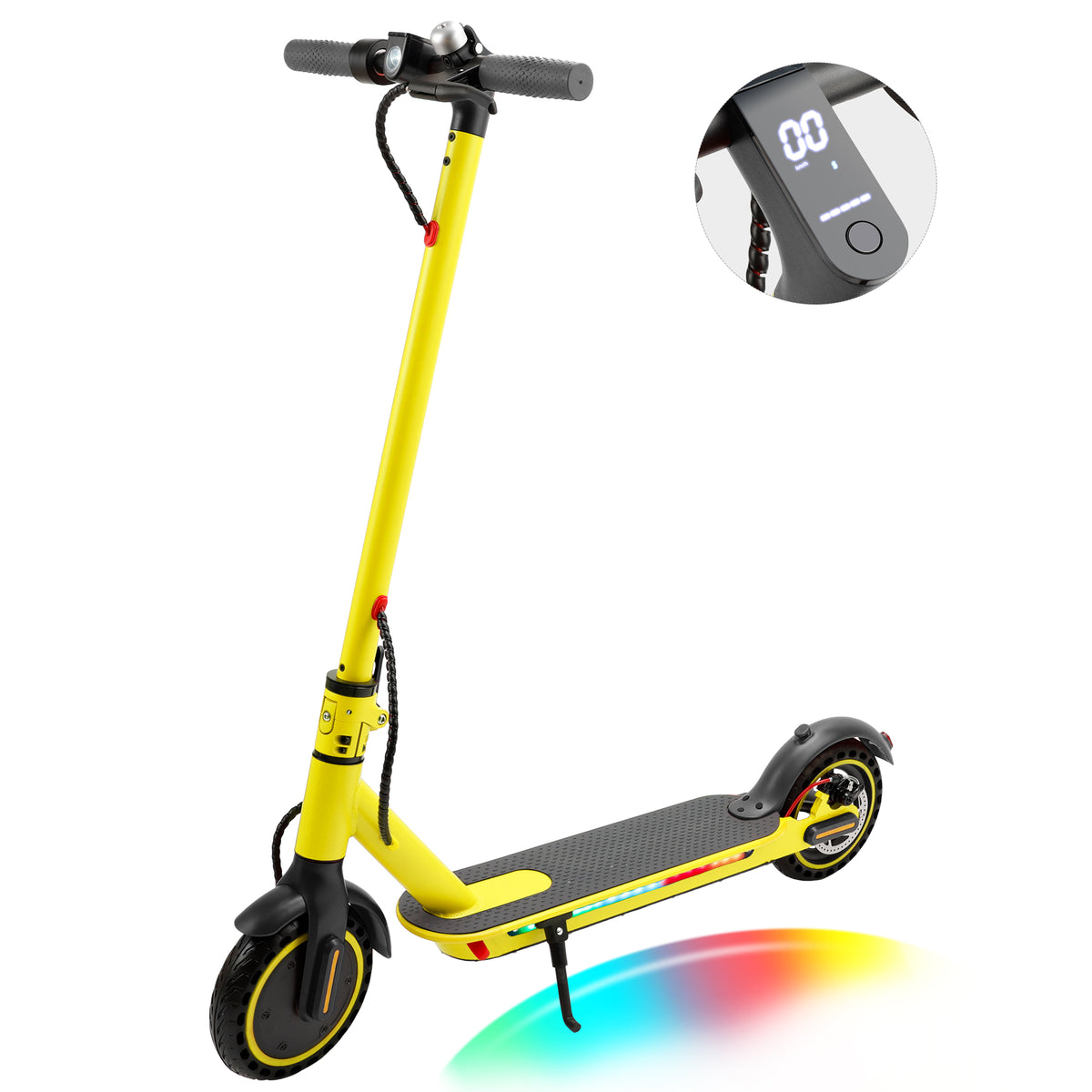 8.5" Folding Electric Scooter With app 350W 35KM Range 30km/h City Commute Yellow