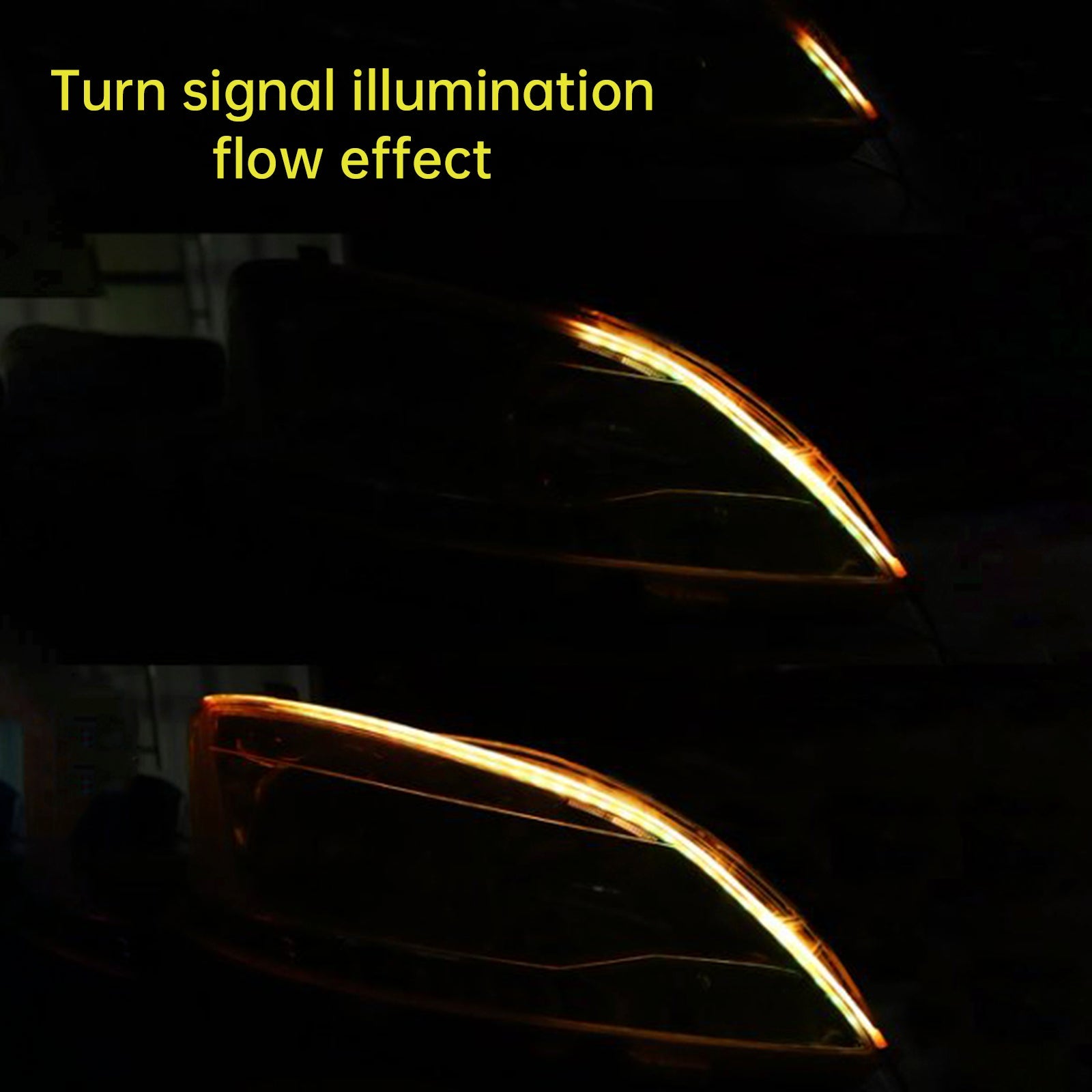 Ultra Thin Car LED Headlight Daytime Running Iridescent Light Eyebrow Strip With Remote control 30cm