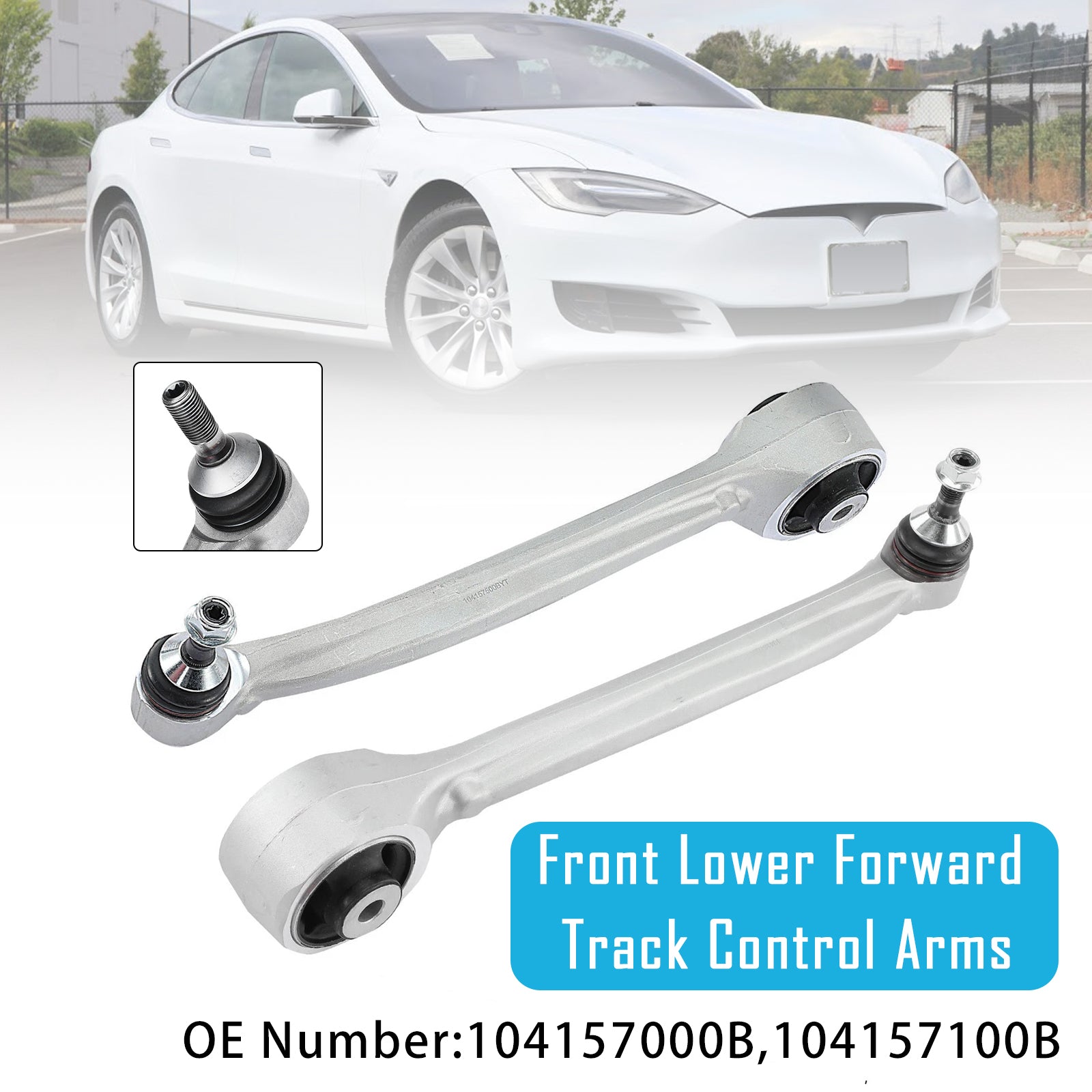 104157000B For Tesla Model X 5YJX 2017-2022 100D AWD Hatchback 2x Front Lower Forward Track Control Arms